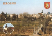 KROSNO - Widok oglny miasta od NE, dzwonnica farna; FOT: R. Barski; WYD: Ruthenus - Krosno 1998